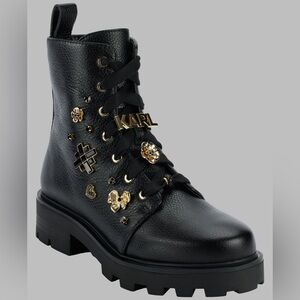 Karl Lagerfeld Black MAKENZIE COMBAT BOOT